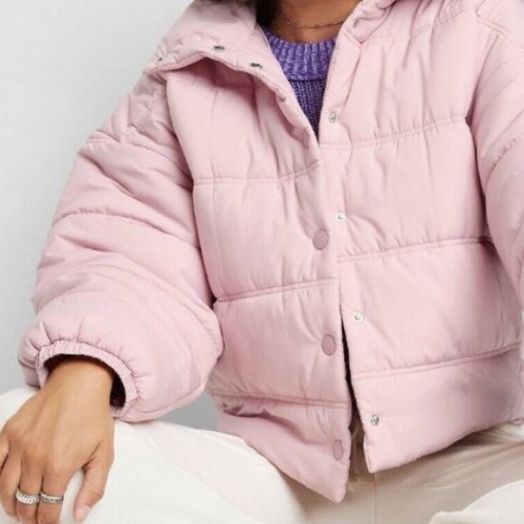 $20! Duvet Puffer Jacket by Wild Fable in Mod Pastel Pink - Picture 3 of 6